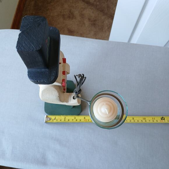 Handmade Vintage Wooden Snowman candle holder 13" tall made in Mexico votive - Picture 16 of 16